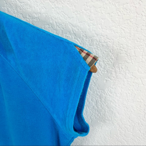 Burberry Golf Terry Towel Cloth Nova Check Plaid Polo - Picture 3 of 11